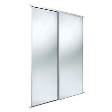 Value sliding wardrobe door twinpack. 3mm silver mirror/ white frame/trackset
