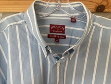 ROCHESTER 80s two ply Shirt Mens XLT Button Down Blue / White Stripe