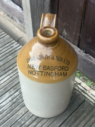 Antique stoneware flagon - stoneware, –