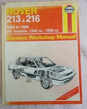 Rover 213 & 216 Haynes Workshop Manual