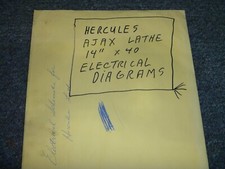 Hercules 14" x 40" Ajax Lathe Electrical Wiring Diagrams Manual EWD