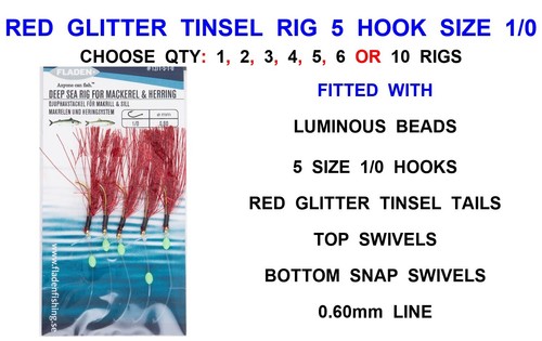 Red glitter rig hook - rig, 5