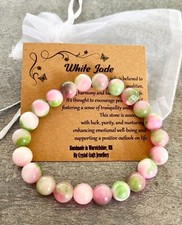 White jade bracelet stretch - jade,