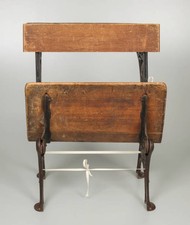 Wood and iron school desk with