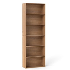 Modern Display Rack Bookshelf 6-Tier Open Bookcase-Natural