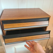 Randix ATD-60 Faux Wood Two Drawer Cassette Tape Storage Unit (holds 60 tapes)