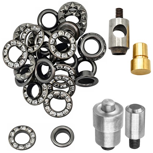 50pcs 6mm diamante eyelets - diamante,