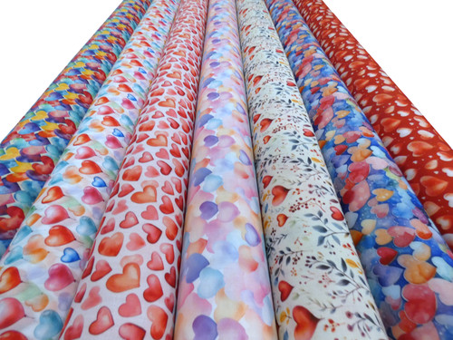 Cute love hearts polycotton - love,