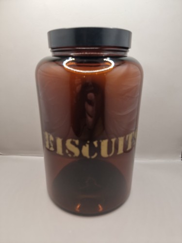 Vintage amber glass biscuits - amber,