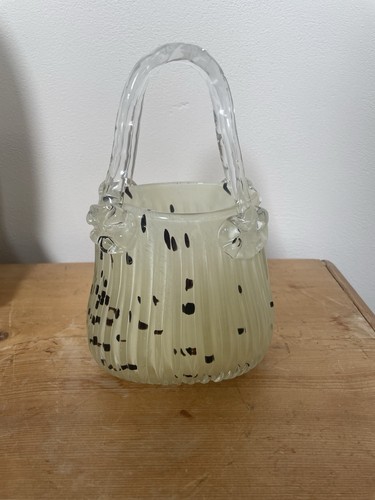 Vintage glass handbag vase - vintage,