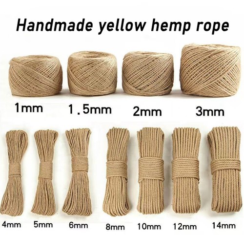 1mm 12mm brown hemp jute - -,