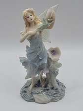 Collectable Fairy and Flowers Figurine Resin 7 Tall Vintage