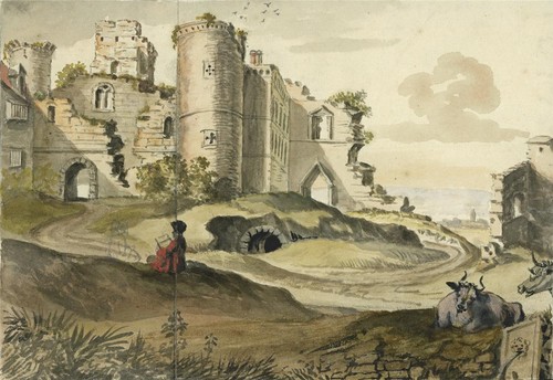 Castle ruins landscape - in,