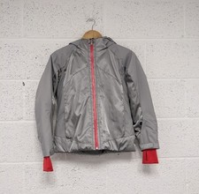 Spyder Ski Jacket Hooded Grey Silver Winter Sports Kids Girls Age 14 Yrs / 152cm