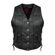 Black Women's Leather Vest