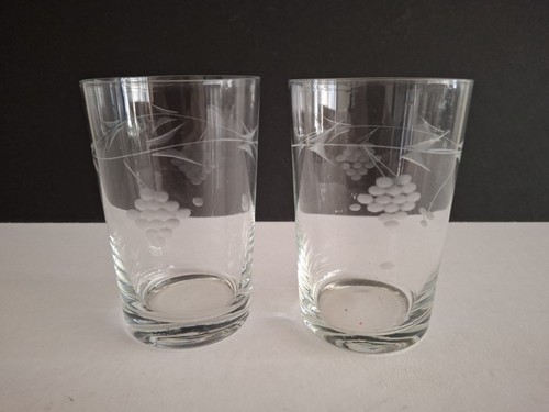 Etched grape design glass - grape,