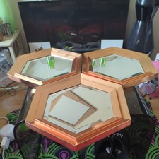 Fawkner Set of 3 Wall Mirrors. Hexagonal. Wall Mounted