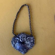 Hallmarked Silver Brandy Decanter Label Plus One Other