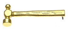 Ball Pin Hammer Biker Pin Gold