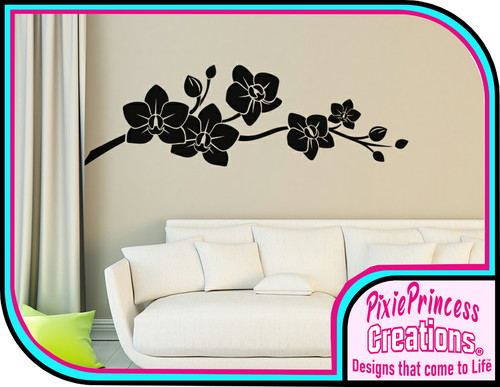 Flower orchid vinyl sticker - flower, c