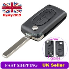 For Citroen C2 C3 Berlingo 2 Button Flip Remote Key Fob Case CE0536 VA2 Blade UK