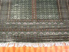Striped Design Green Silk