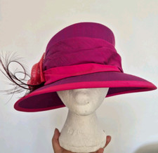 Siggi designer hat silk cerise pink feather wedding regatta stunning