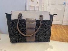 M AND S LADIES  BRANDED SHOULDER HANDBAG LONG STRAP CASUAL OFFICE BLACK WHITE