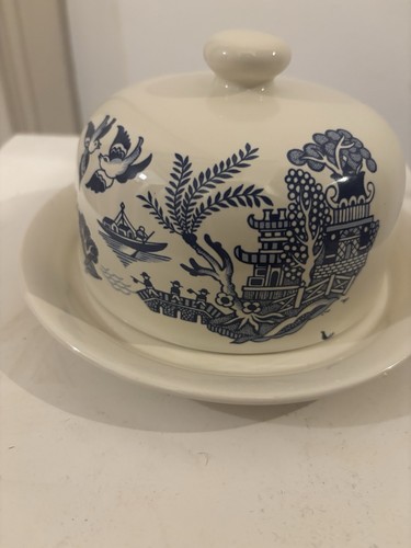 Vintage blue willow covered - blue,