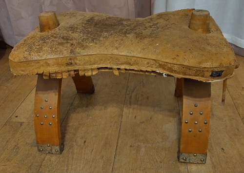 Authentic camel saddle seat - camel,