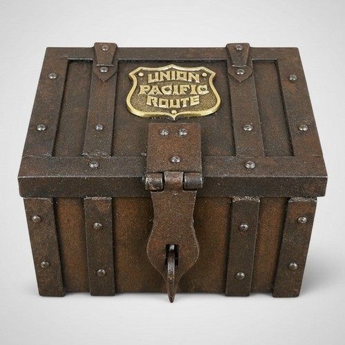 Railroad cast iron strong box - iron,