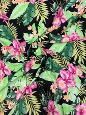 Neon Tropical Hibiscus Print