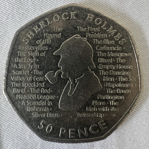 2019 sherlock holmes 50p coin - 2019,