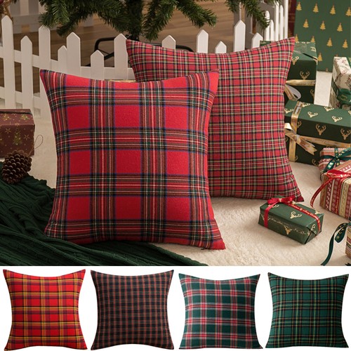 Christmas plaid pillow cases - plaid,