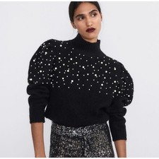ZARA Mock Neck Pearl