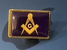 Freemasons Masonic Lapel/Tie Pin Badge metal alloy with butterfly pin backing