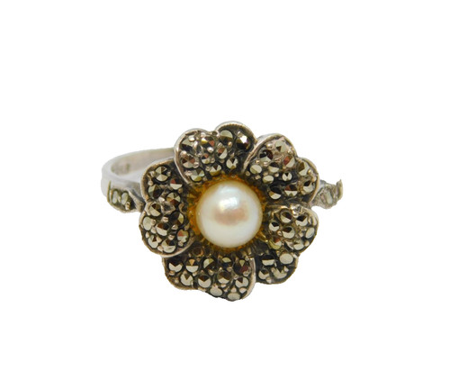 Sterling silver pearl - silver,