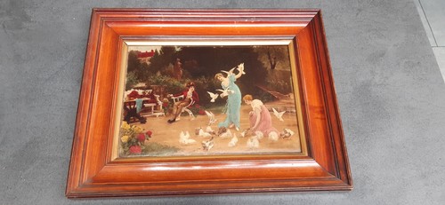 Antique colourful convex glass