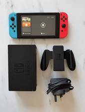 Nintendo Switch Console 32GB Neon Blue & Red Joy-Cons Bundle Very Good Condition