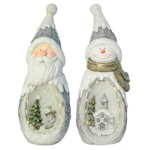 Light snowman santa - snowman,