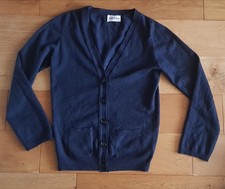 Brora 100% Cashmere Navy Blue Cardigan Size 10 VGC