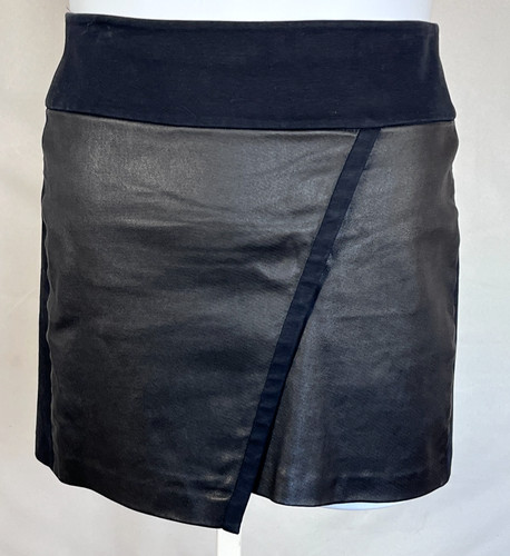 Leather mini skirt - womens, 10