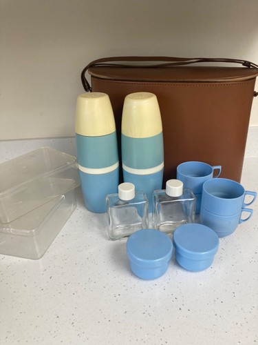Vintage flask picnic set - set, 2
