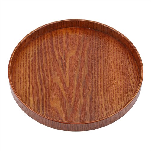Large round wood serving tray - serving,