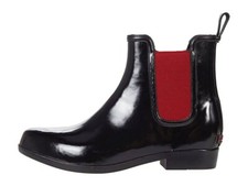 Lauren Ralph Lauren Women's Tally Ankle Rain Boots Size 5 Black Red 15453 G21