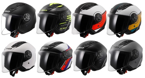 Open face motorbike helmet - open,
