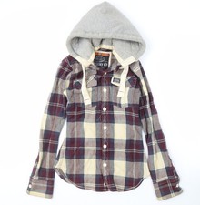 Superdry XS Unisex Plaid Hoodie Multicoloured