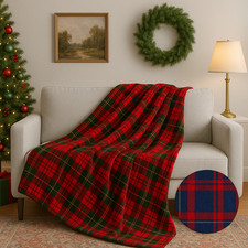 Check Fleece Throw Blanket Super Soft 150x200cm Warm Tartan Double Bed Sofa