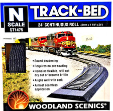 Woodland Scenics Track - Bed 24'  Continuous Roll N Scale ST1475 Scale Model 3mm