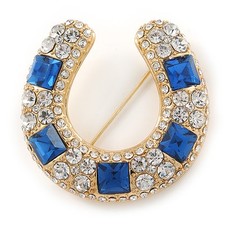 Crystal Horseshoe Brooch In